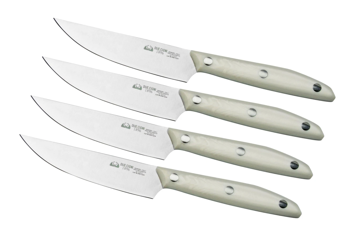 Due Cigni 1896 America 2C1019WSET4, Set De 4 Couteaux Ă Steak, Blanc