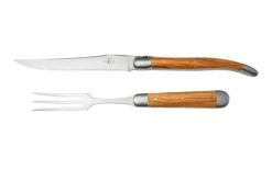 Forge De Laguiole Carving Set Olivewood, 1217INOLF17, Set à Trancher En Bois D'olivier