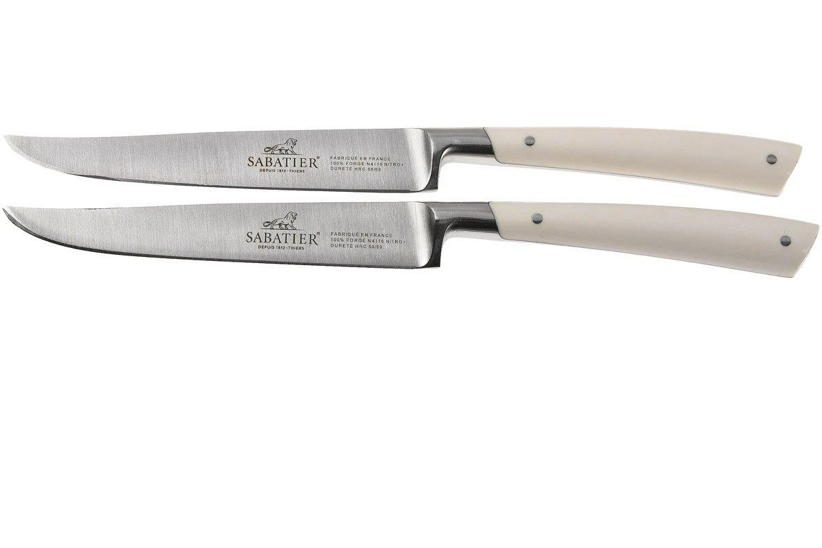 Lion Sabatier Edonist Perle Set De Couteaux à Steak 2 Pièces, Blanc, 808281