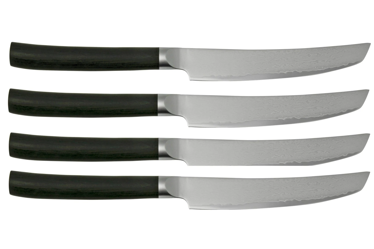 Shizu Hamono Takumi SS-1170-4, Set De Couteaux à Steak En Acier De Damas 4 Pièces, 12.5 Cm – Image 2